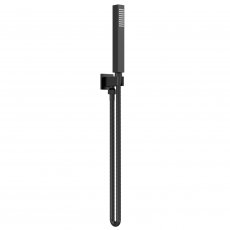 Nuie Windon Square Pencil Shower Handset with Hose and Bracket - Matt Black