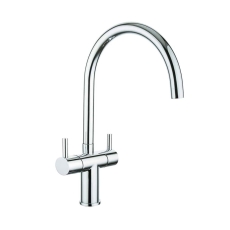 Nuie Velour Kitchen Sink Mixer Tap Dual Lever Handle - Chrome
