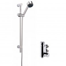 Nuie Vertical Thermostatic Bar Shower Valve with Multi Function Slider Rail Kit - Chrome