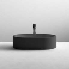 Nuie Vessel Oval Sit-On Countertop Basin 565mm Wide - Matt Black