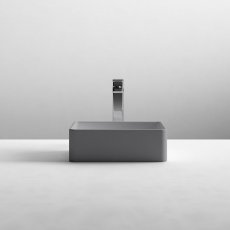 Nuie Vessel Rectangular Sit-On Countertop Basin 365mm Wide - Matt Grey