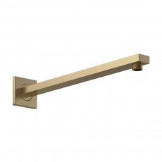 Nuie Windon Rectangular Wall Mounted Shower Arm 410mm Length - Brushed Brass