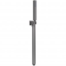 Nuie Windon Square Pencil Shower Handset with Hose and Bracket - Brushed Pewter