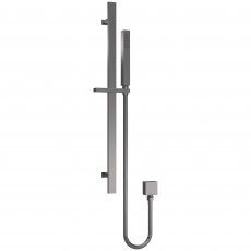 Nuie Windon Square Slider Rail Shower Kit with Outlet Elbow - Brushed Pewter