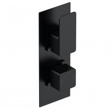 Nuie Windon Thermostatic Concealed Shower Valve with Diverter Dual Handle - Matt Black