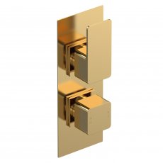 Nuie Windon Thermostatic Concealed Shower Valve Dual Handle - Brushed Brass