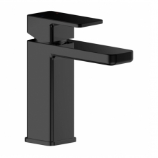Nuie Windon Mono Basin Mixer Tap With Push Button Waste - Matt Black