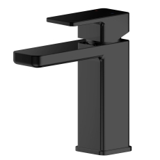 Nuie Windon Mono Basin Mixer Tap With Push Button Waste - Matt Black