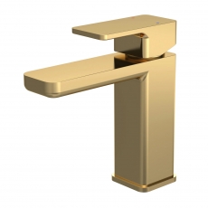 Nuie Windon Mono Basin Mixer Tap with Push Button Waste - Brushed Brass