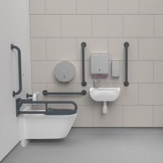 Nymas Infrared Premium Rimless Wall Hung Doc M Pack Left Handed - Dark Grey