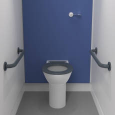 Nymas Nyma PRO Back to Wall Ambulant Doc M Pack White - 2 x Dark Grey Grab Rails