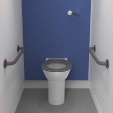 Nymas Nyma PRO Back to Wall Ambulant Doc M Pack White - 2 x Grey Grab Rails