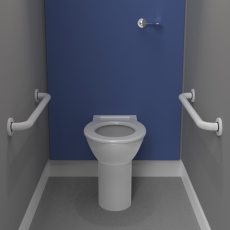 Nymas Nyma PRO Back to Wall Ambulant Doc M Pack White - 2 x White Grab Rails