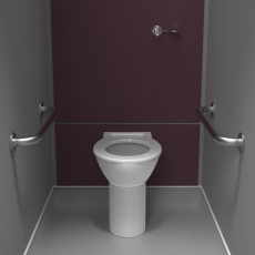 Nymas Nyma PRO Back to Wall Ambulant Doc M Pack White - 2 x Satin Grab Rails