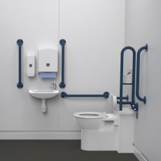 Nymas NymaPRO Back to Wall Doc M Toilet Pack with Exposed Fixings - Dark Blue Grab Rails