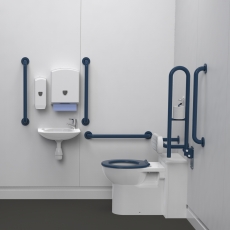 Nymas Nyma PRO Back to Wall Doc M Pack Concealed Fixings White - 5 x Dark Blue Grab Rails