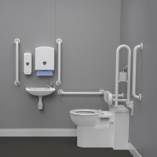 Nymas Nyma PRO Back to Wall Doc M Pack Concealed Fixings White - 5 x White Grab Rails