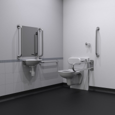 Nymas Nyma PRO Wall Hung Doc M Pack Concealed Fixings White - 5 x Satin Grab Rails