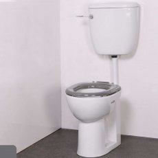 Nymas Nyma PRO Doc M Low Level Toilet Ware Set - Dark Grey Ring Seat