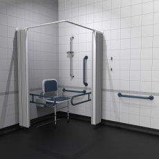 Nymas NymaCARE Doc M Shower Grab Rail Pack with Concealed Fixings - Dark Blue Grab Rails