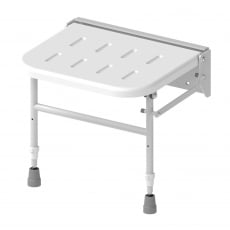 Nymas NymaCARE Premium Wall Mounted Shower Seat with Legs - White