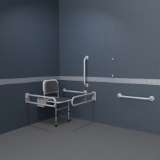 Nymas NymaPRO Doc M Changing Room Pack with Exposed Fixings - White Grab Rails