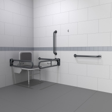 Nymas NymaPRO Doc M Changing Room Pack with Concealed Fixings - Dark Grey Grab Rails