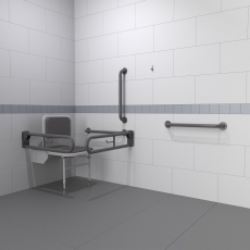 Nymas NymaPRO Doc M Changing Room Pack with Concealed Fixings - Grey Grab Rails