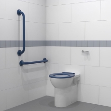 Nymas NymaPRO Back to Wall Ambulant Doc M Toilet Pack with Exposed Fixings - Dark Blue