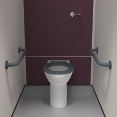 Nymas NymaPRO Back to Wall Ambulant Doc M Toilet Pack with Concealed Fixings - Dark Grey