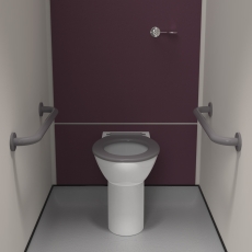 Nymas NymaPRO Back to Wall Ambulant Doc M Toilet Pack with Concealed Fixings - Grey