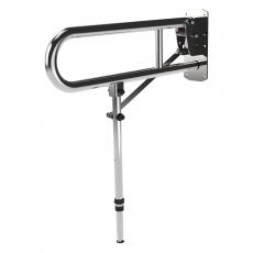 Nymas NymaPRO Lift and Lock Hinged Grab Rail with Leg 650mm Length - Polished