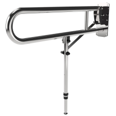 Nymas NymaPRO Lift and Lock Hinged Grab Rail with Leg 800mm Length - Polished