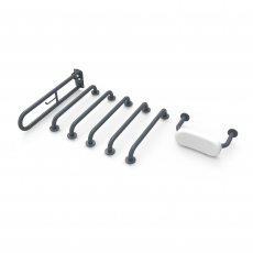 Nymas NymaPRO Concealed Fixing Grab Rails with Backrest Rail for Doc M Toilet Pack - Dark Grey