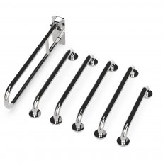 Nymas NymaCARE Concealed Fixing Grab Rails for Doc M Toilet Pack - Polished