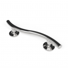Nymas NymaPRO Contemporary Nylon Flanged Curved Grab Rail 480mm Length - Polished