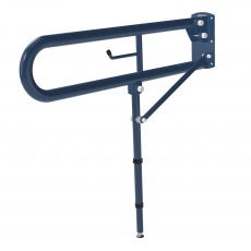 Nymas NymaPRO Trombone Hinged Support Steel Grab Rail with Leg 800mm Length - Dark Blue
