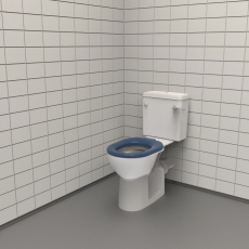 Nymas NymaPRO Rimless Doc M Ware Set Close Coupled Toilet with Lockable Cistern Assembly - Dark Blue Ring Seat