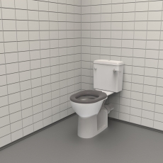 Nymas NymaPRO Rimless Doc M Ware Set Close Coupled Toilet with Lockable Cistern Assembly - Grey Ring Seat