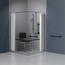 Nymas NymaSTYLE Doc M Luxury Shower Pack with Exposed Valve - Matt Black Grab Rails