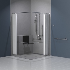 Nymas NymaSTYLE Doc M Shower Pack with Exposed Valves and Slimline Seat - Polished