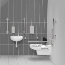 Nymas NymaSTYLE Luxury Wall Hung Doc M Pack White - 5 x Polished Grab Rails