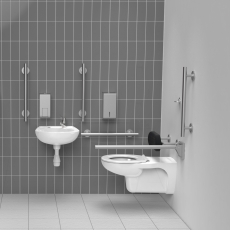 Nymas NymaSTYLE Luxury Wall Hung Doc M Pack White - 5 x Satin Grab Rails