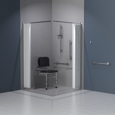 Nymas NymaSTYLE Doc M Shower Pack with Concealed Fixing Grab Rails - Satin