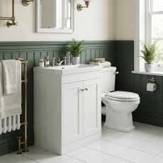 Old London Ashwick 600mm 2-Door Floor Standing Vanity Unit with Ceramic Basin