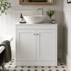 Old London Ashwick 800mm 2-Door Floor Standing Vanity Unit with Countertop