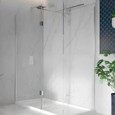 Orbit 8mm Walk-In Shower Enclosure with Flipper Panel 1200mm x 760mm (700mm+760mm Clear Glass)