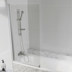 Orbit S6 Acqua Arm Square Bath Screen 1500mm x 800mm - 6mm Glass