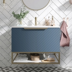 Orbit Chevron 600mm 1-Drawer Wall Hung Vanity Unit