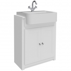Orbit Classica Traditional Floor Standing Vanity Unit with Basin 667mm Wide - Chalk White